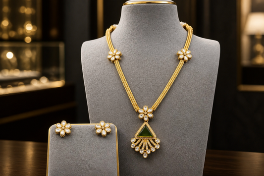 Gold-Tone Kundan Pendant Necklace Set