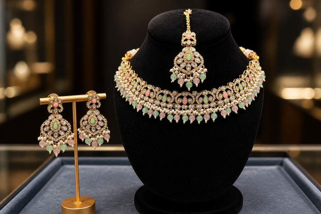 Kundan Polki Necklace Set