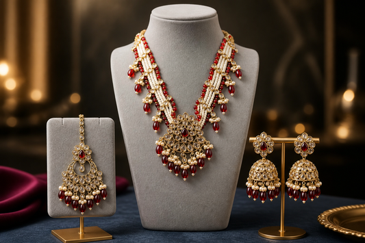 Ruban Faux Kundan Choker Necklace Set