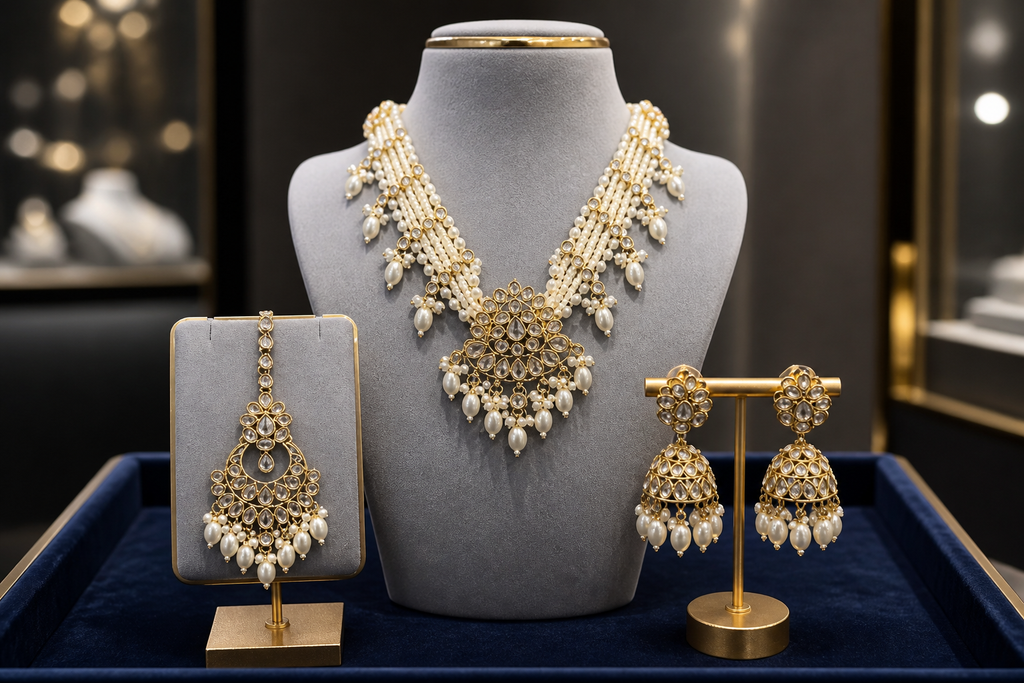 Ruban Faux Kundan Choker Necklace Set