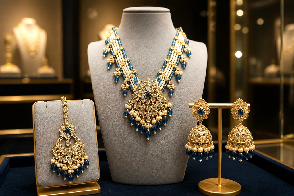Ruban Faux Kundan Choker Necklace Set