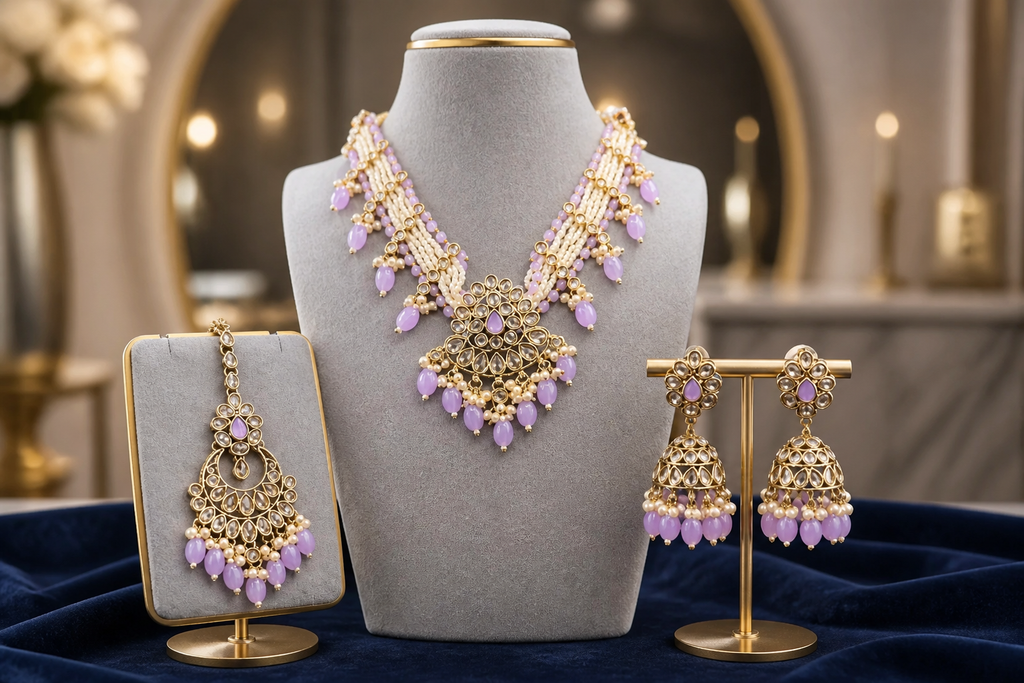 Ruban Faux Kundan Choker Necklace Set