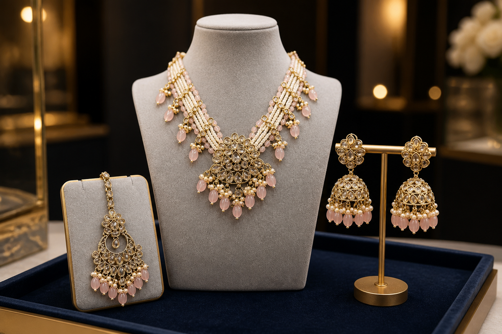 Ruban Faux Kundan Choker Necklace Set