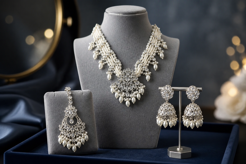 Ruban Faux Kundan Choker Necklace Set