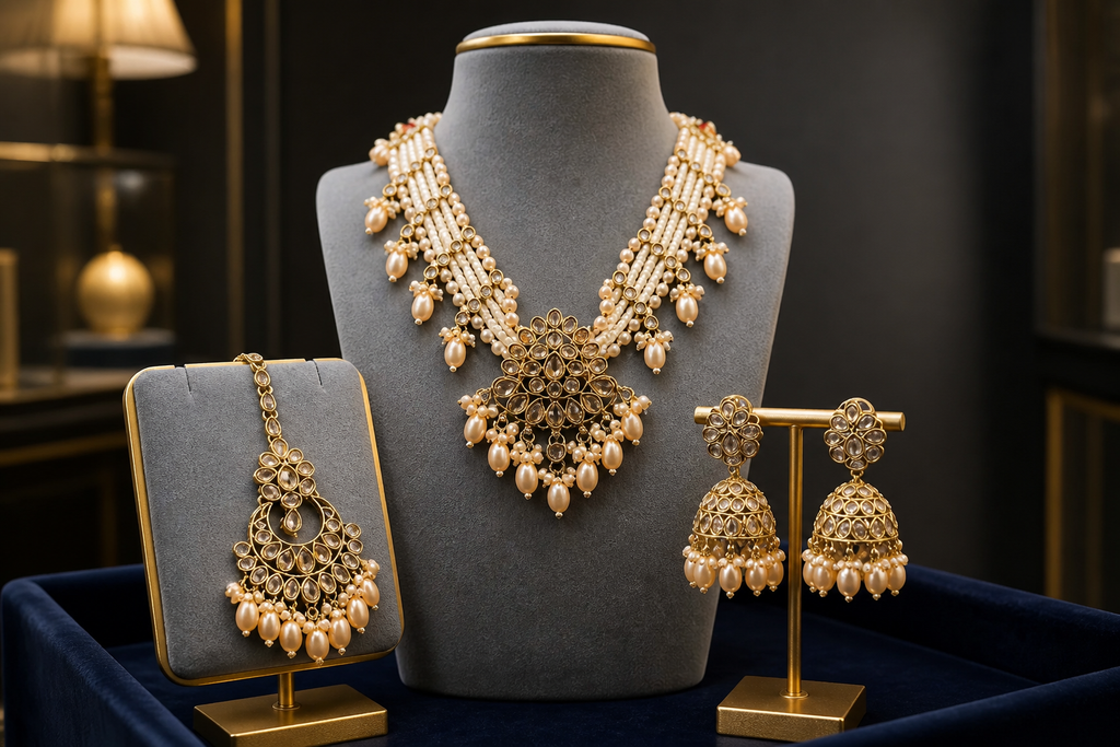 Ruban Faux Kundan Choker Necklace Set