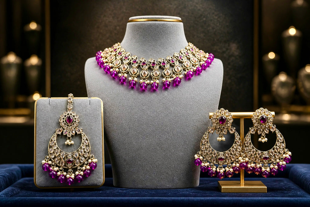 Kundan Chandbali Jewelry Set