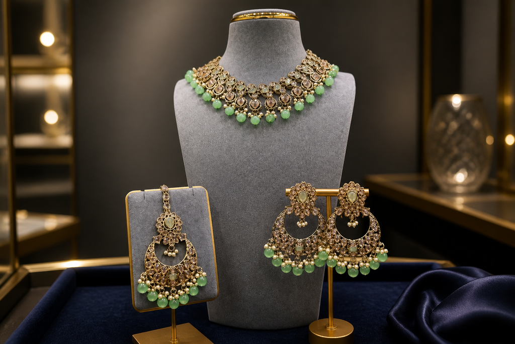 Kundan Chandbali Jewelry Set