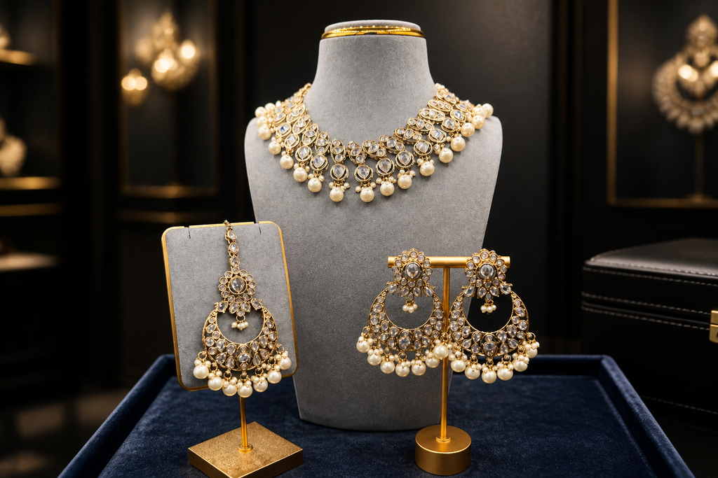 Kundan Chandbali Jewelry Set