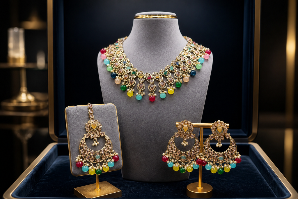 Kundan Chandbali Jewelry Set