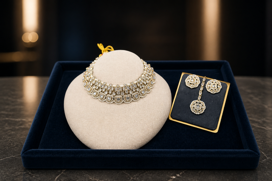 Crystal Choker Necklace Set