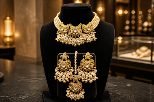 Kundan Pearl Choker Set