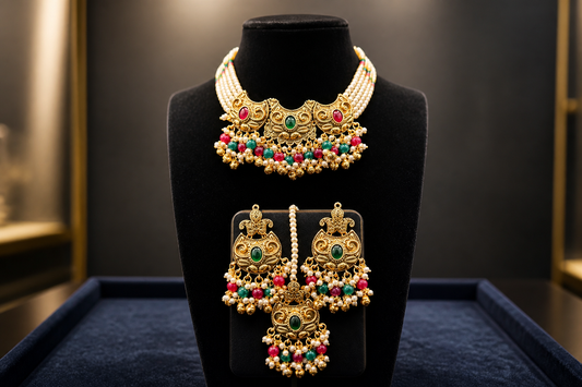 Kundan Pearl Choker Set