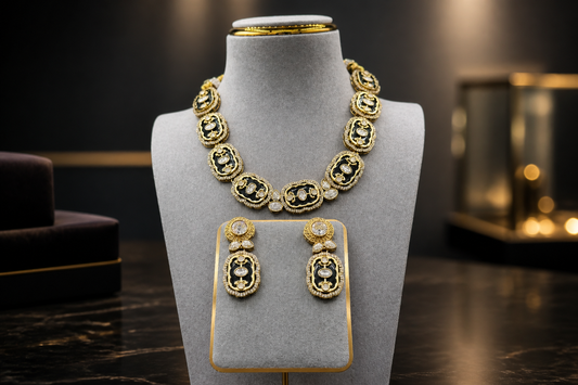 Vintage Crystal Statement Necklace Set