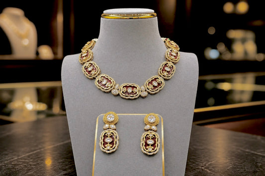 Vintage Crystal Statement Necklace Set
