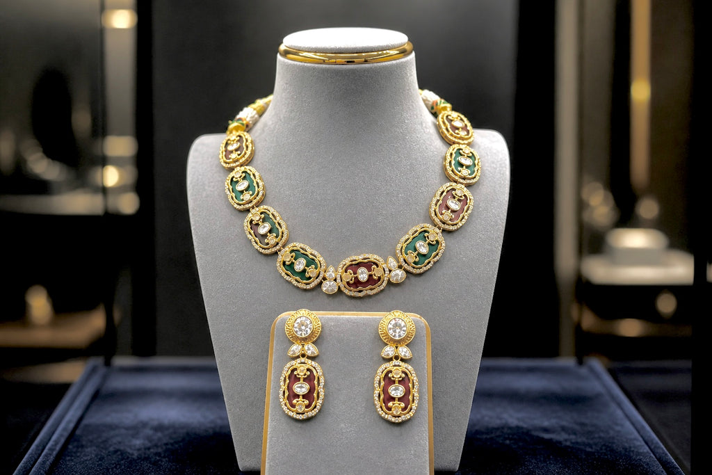 Vintage Crystal Statement Necklace Set