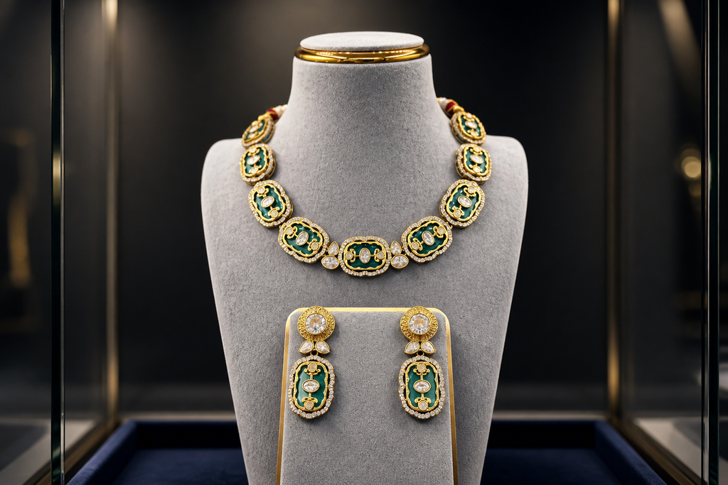 Vintage Crystal Statement Necklace Set