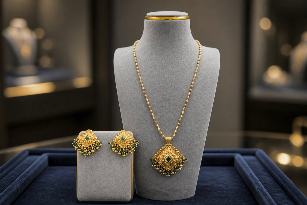 Antique Long Pendant Necklace Set