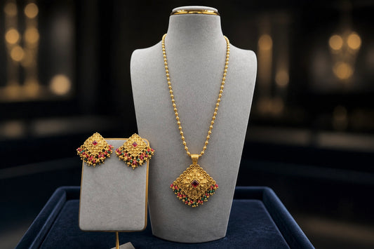 Antique Long Pendant Necklace Set