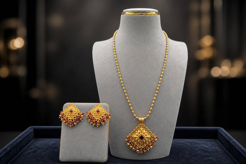 Antique Long Pendant Necklace Set