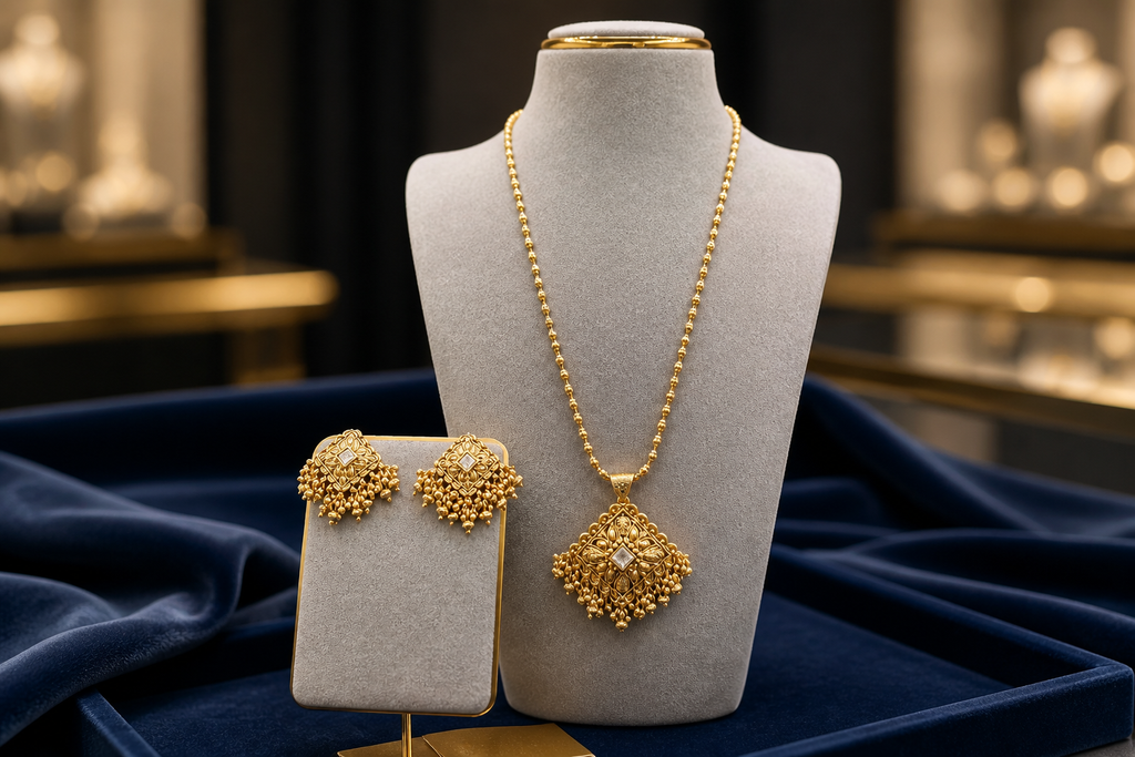 Antique Long Pendant Necklace Set
